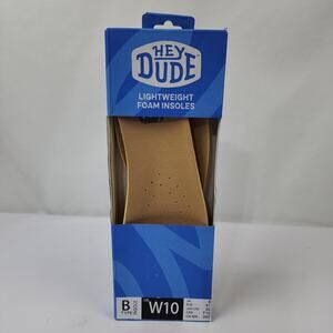 New Hey Dude Micromesh Lightweight Foam Insoles Inserts Type B W10 Tan EU41 UK8
